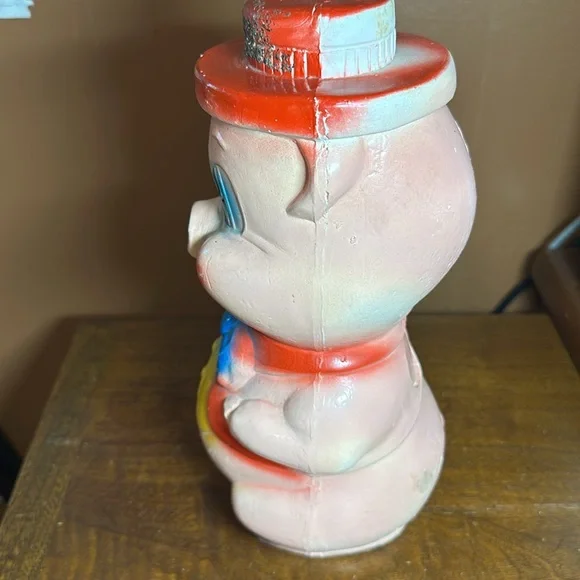 Vintage Chalkware Ceramic Carnival Prize Large Piggy Bank - Picture 4 of 6